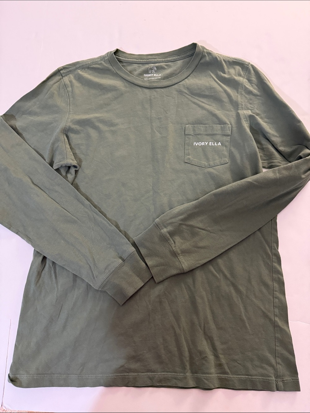 ivory ella Long Sleeve Pocket Tee - Olive